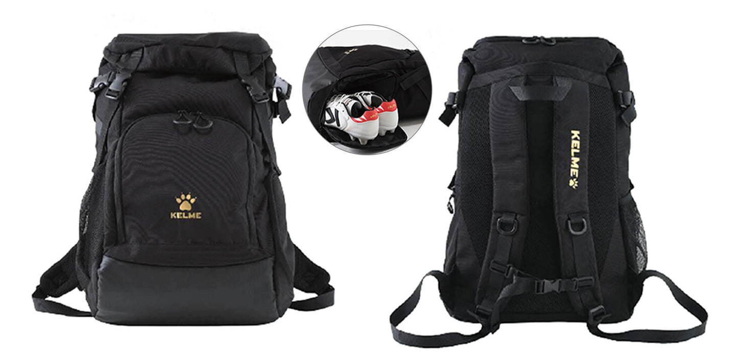 KELME Soccer Backpack Ball/Shoes Compartment Water Side Pocket - 8101BB5011