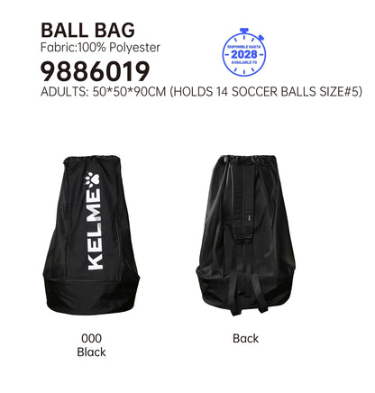 Kelme Soccer Ball Bag 50*50*90 cm - Holds Up to 14 Soccer Balls Size 5 - (Until 2026)
